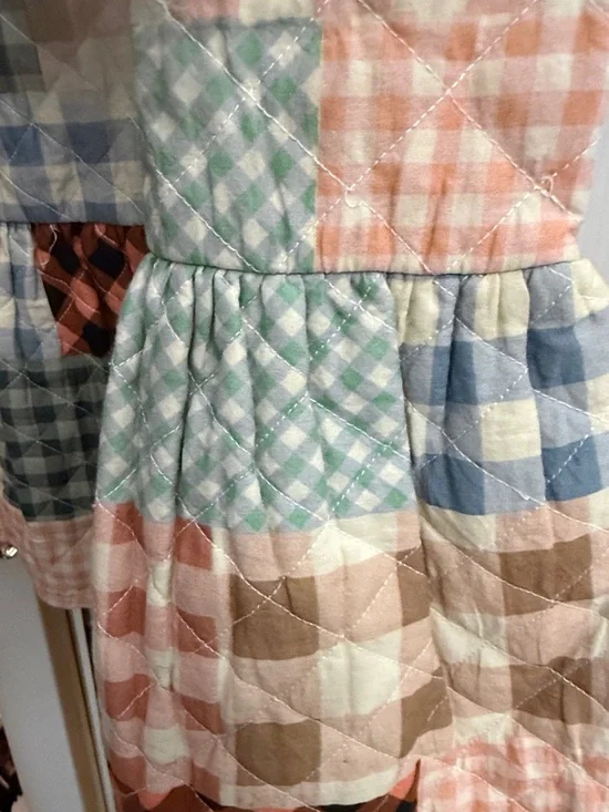 ASOS quilted patchwork tiered mini dress - Picture 4 of 7